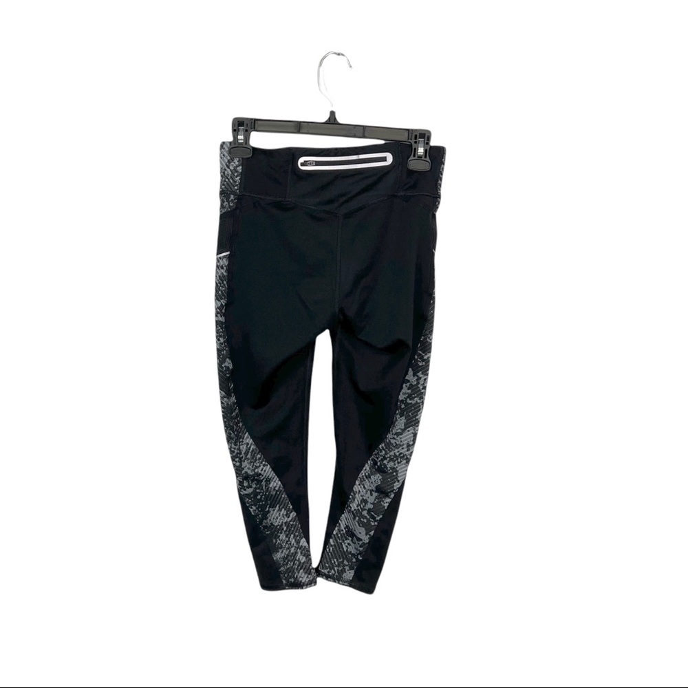 Athleta Leggings Womens Black Gray Snake Print Trim Stretch Pants XS